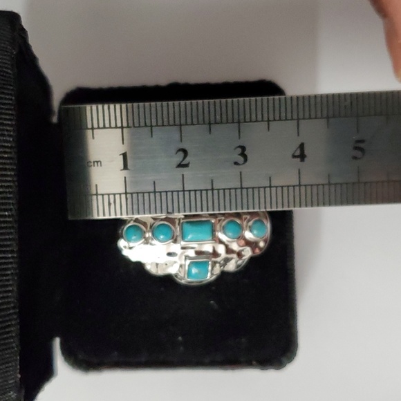 Sterling Silver 925 Turquoise Statement Ring - Picture 2 of 5